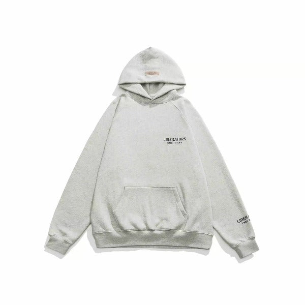 Gababa Unisex Oversized Fleece-lined Hoodie with Mini Lettering G77612 (Plus Size M~XL)