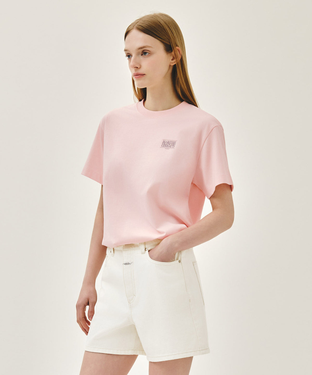 MARITHE EROCOOL SMALL CLASSIC LOGO TEE pink