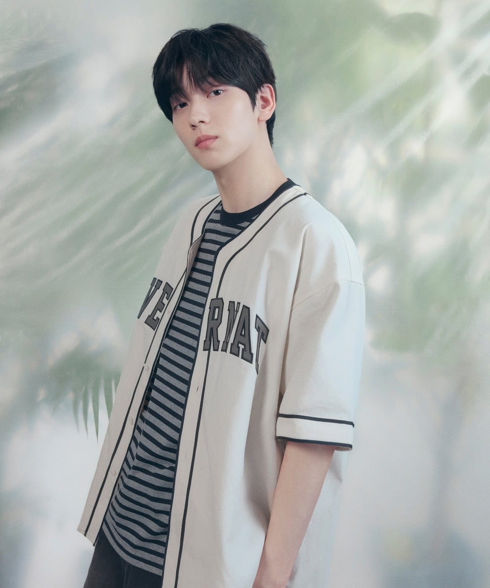 Covernat [Subin Worn] Arch Logo Baseball Half Shirt Ivory
