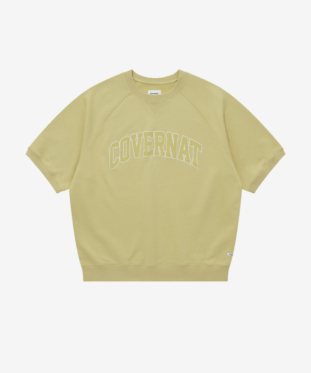 Covernat Arch Logo Sweat Half T-shirt Yellow