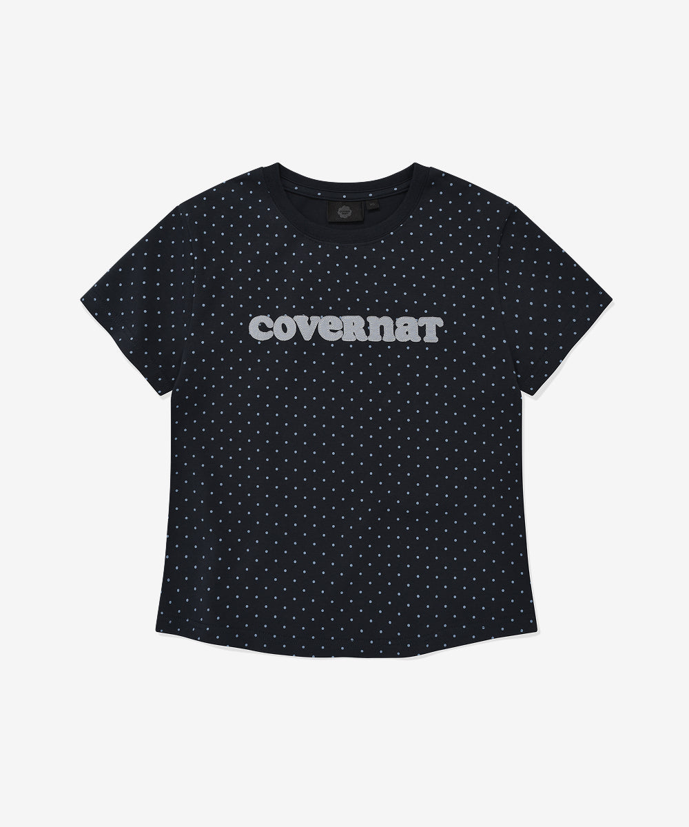 Covernat [6/26 Shipped sequentially] Women's Cooper Logo Slim Fit T-shirt Navy