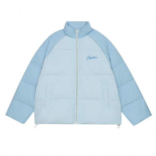Gababa Unisex Pastel Color Block Design Cozy Padded Jacket G78221 (Plus Size S ~ XL)