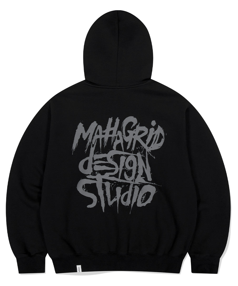 MAHAGRID SLASH LOGO HOODIE [BLACK]
