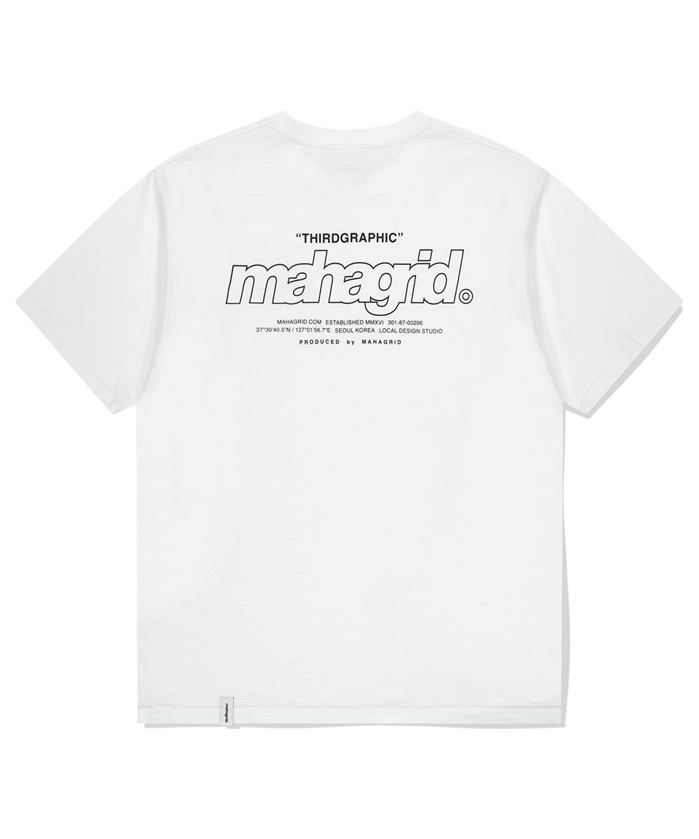 MAHAGRID BACK THIRD LOGO TEE [WHITE]