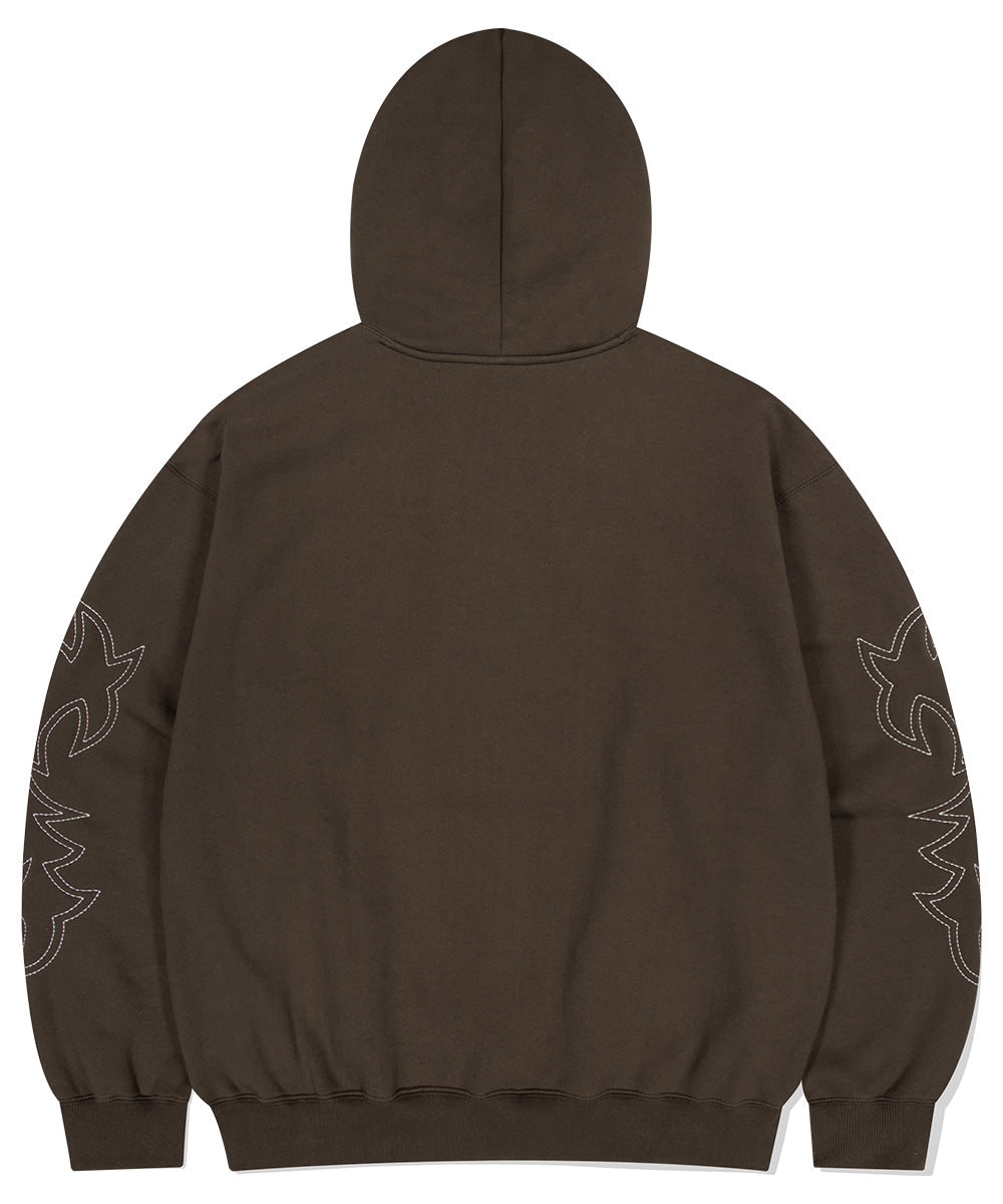 MAHAGRID WESTERN STITCH HOODIE [BROWN]