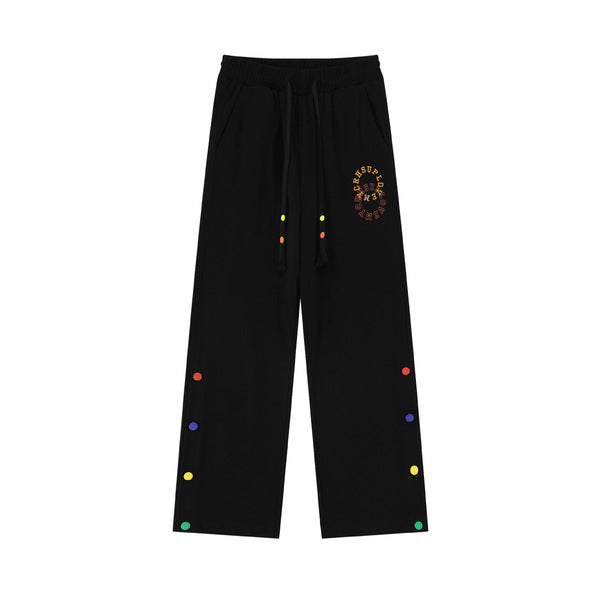 Gababa (Special Offer) Unisex Color Button Training Banded Pants G77415 (Plus S~2XL)