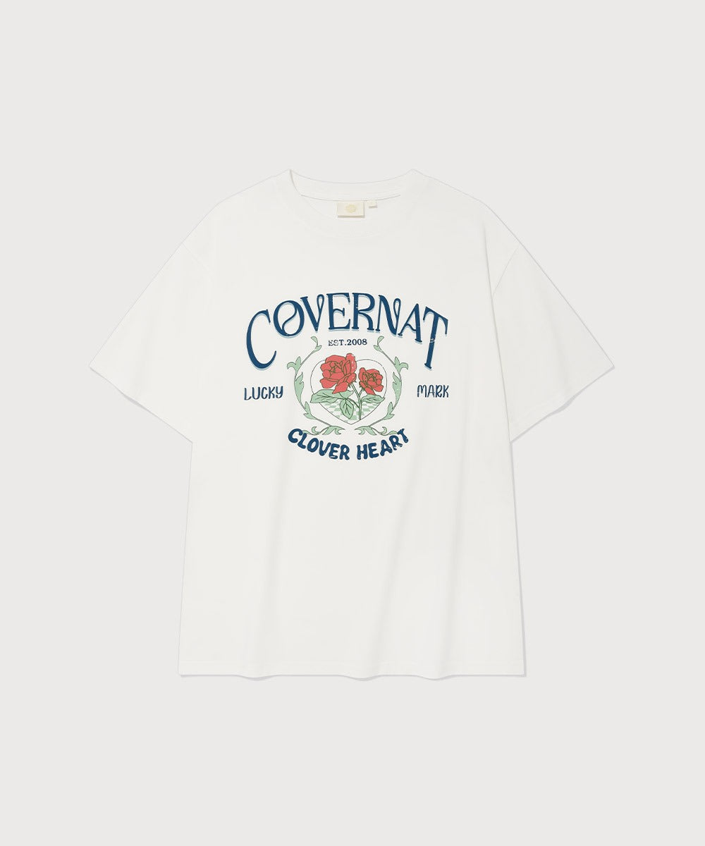 Covernat Women's Oversfit Vintage Graphic T-shirt White