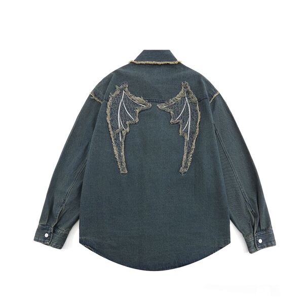 Gababa Back Point Street ST Oversfit Long-Sleeve Denim Jacket G74907