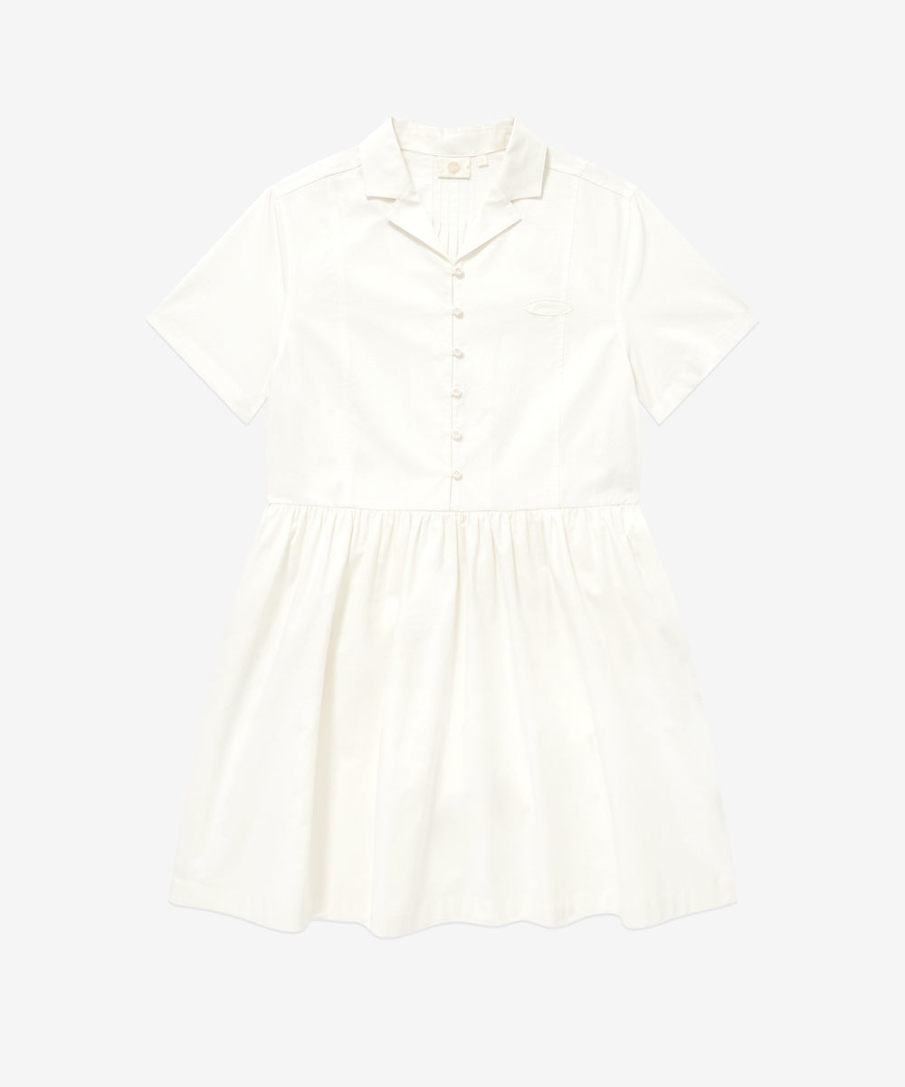Covernat [Worn by Yunji Choi] Women's Collar Half Sleeve Dress Ivory