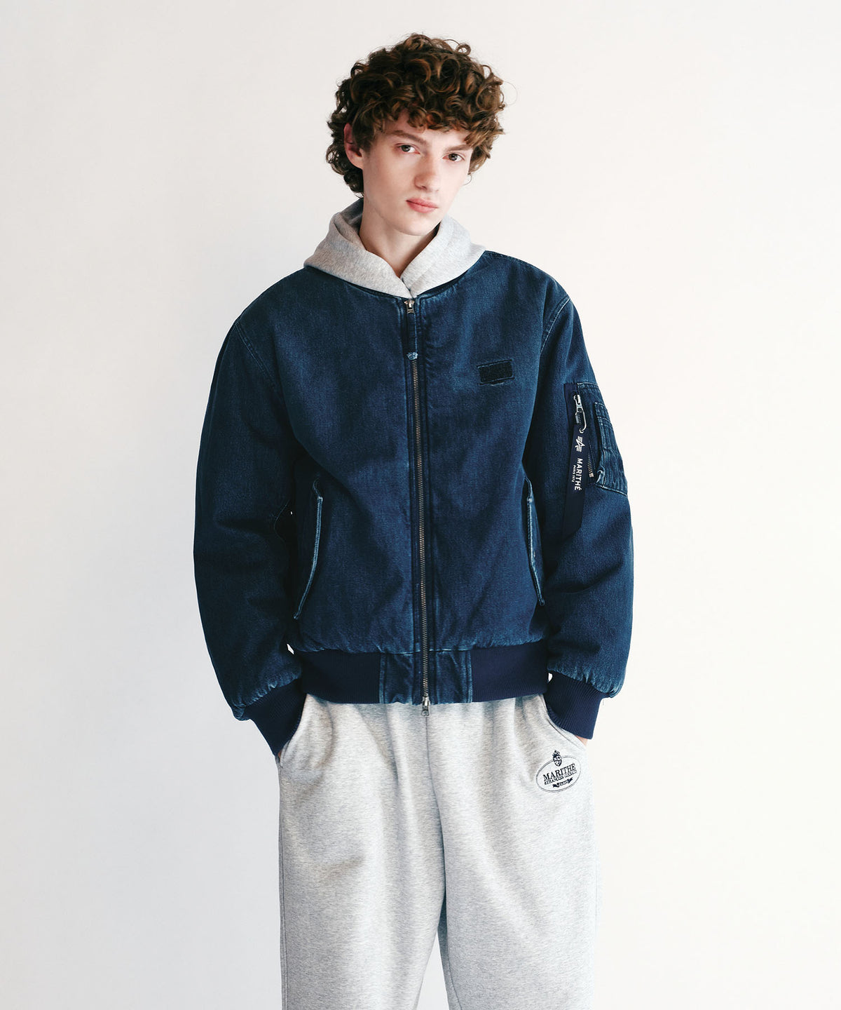 MARITHE X ALPHA INDUSTRIES MA-1 JUMPER blue