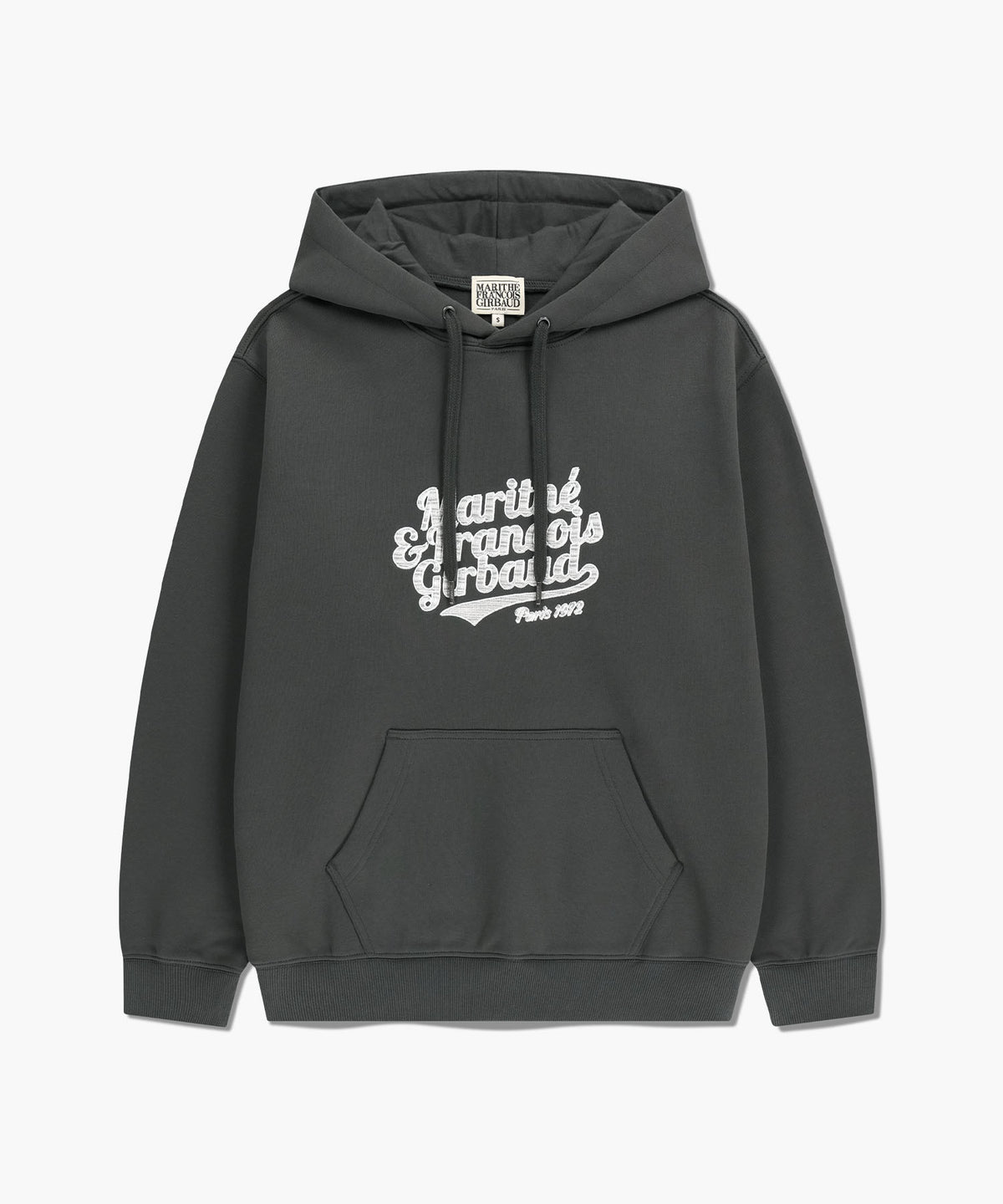 MARITHE VINTAGE LOGO HOODIE (BRUSHED) charcoal