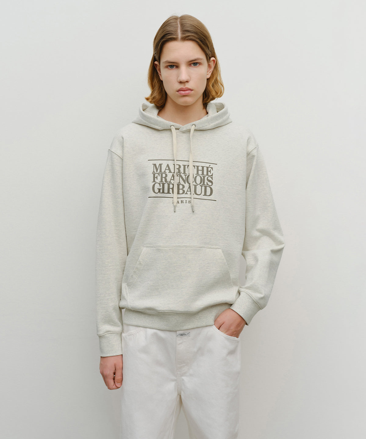 MARITHE CLASS LOGO HOODIE oatmeal