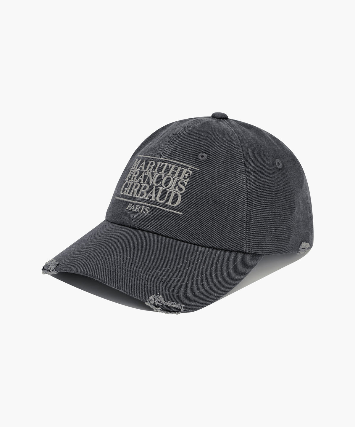 MARITHE CLASSIC LOGO DAMAGED OVERFIT CAP charcoal