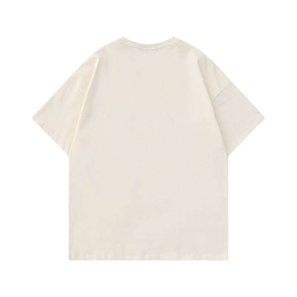 Gababa Unisex American Retro Design Embroidered Crew Neck T-Shirt G76956
