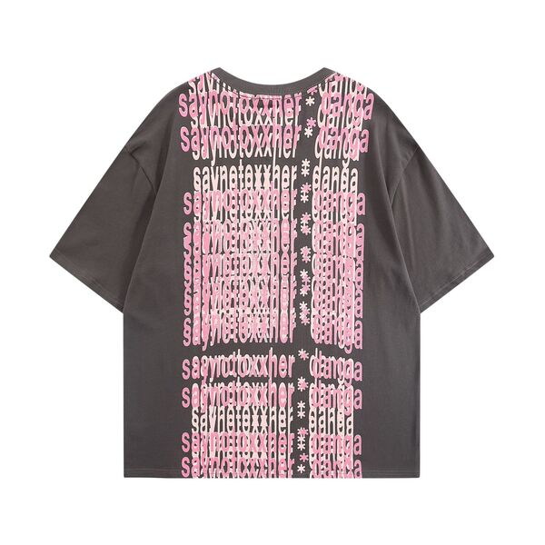 Gababa Unisex Reprint Lettering Crew Neck T-Shirt G77047