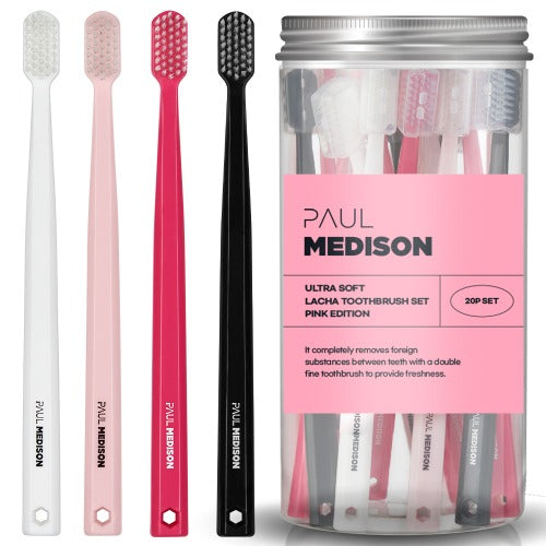WBSKIN Paul Madison Dual Fine Bristle Toothbrush Set Pink Edition