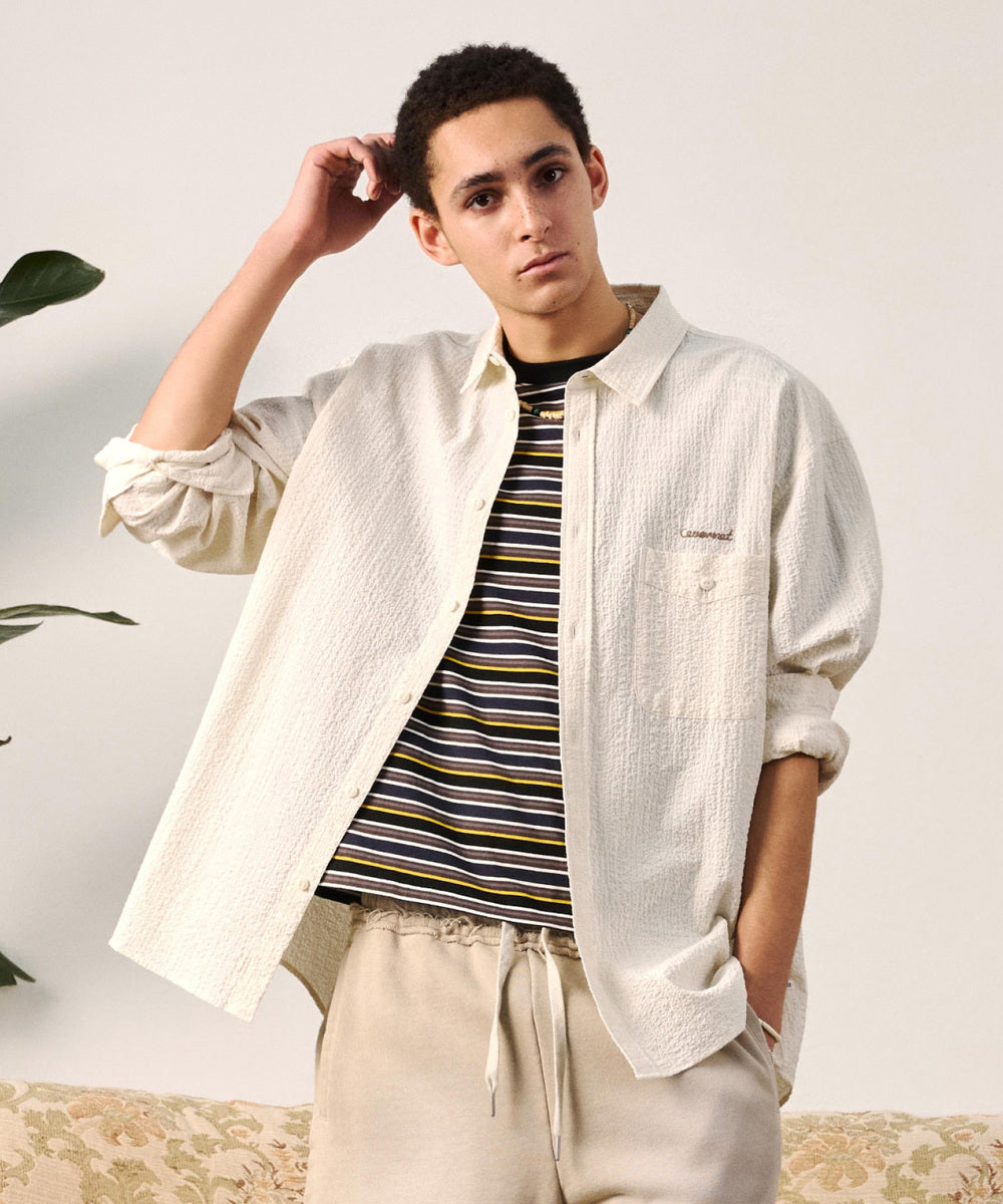 Covernat Seersucker Shirt Ivory