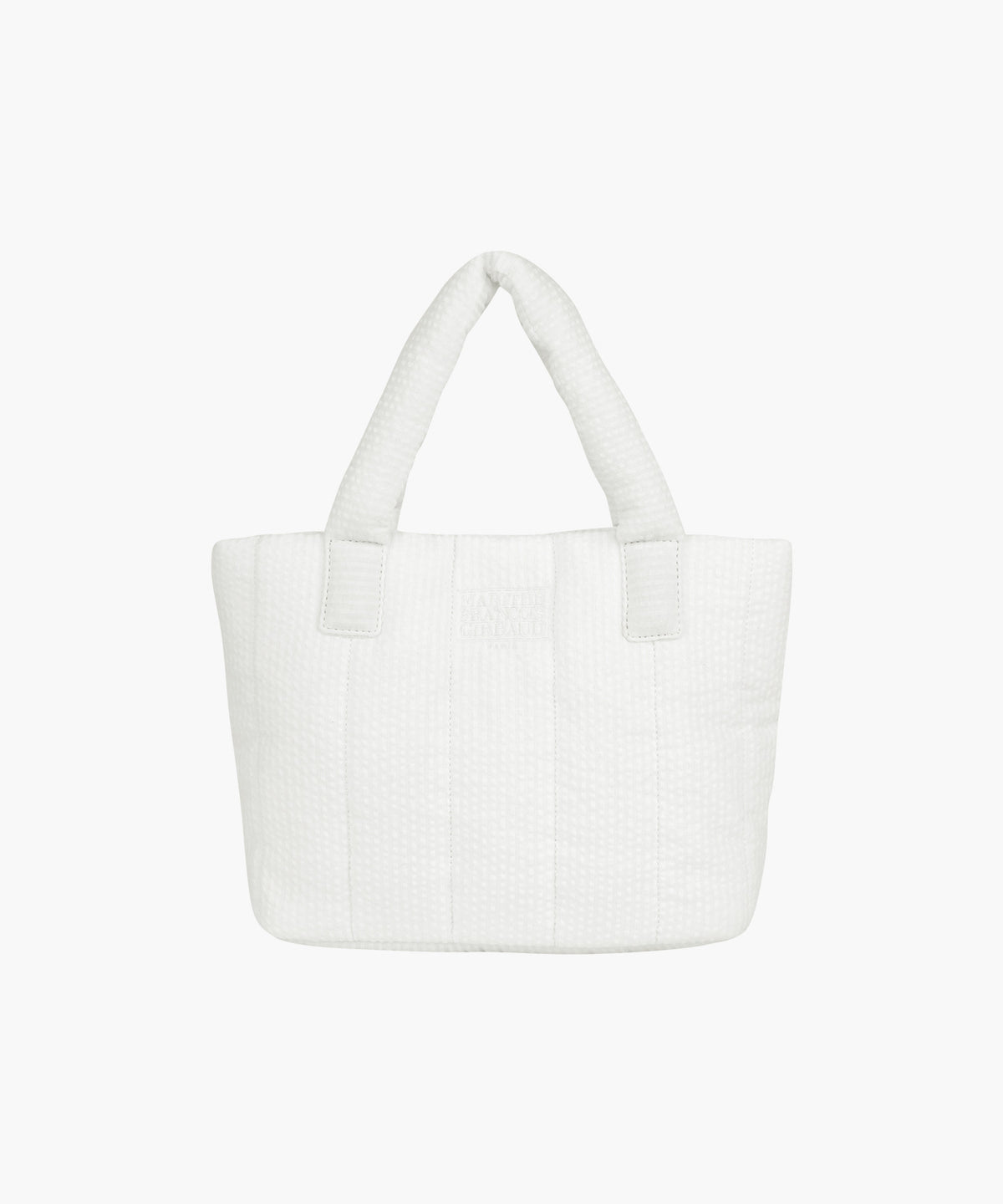 MARITHE CLASSIC LOGO SEERSUCKER PADDING BAG off white