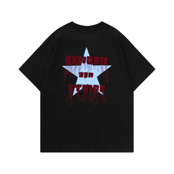 Gababa Red Point Lettering Oversized Short Sleeve T-shirt G76990