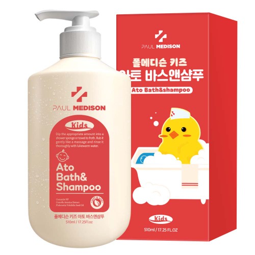 WBSKIN Paul Madison Kids Ato Bath & Shampoo Baby Powder Scent 510ml 1 unit: Mildly acidic body wash/baby body wash/kids shampoo