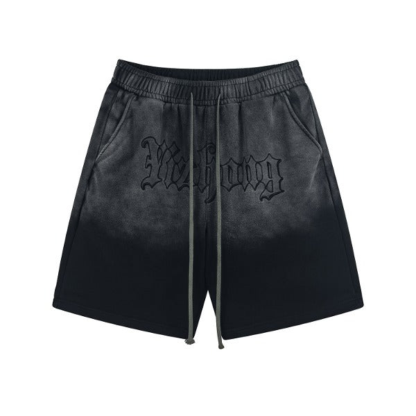 Gababa [High Demand] Unisex Gradient Color Lettering Banding Shorts G77172 (Plus Size M~2XL)