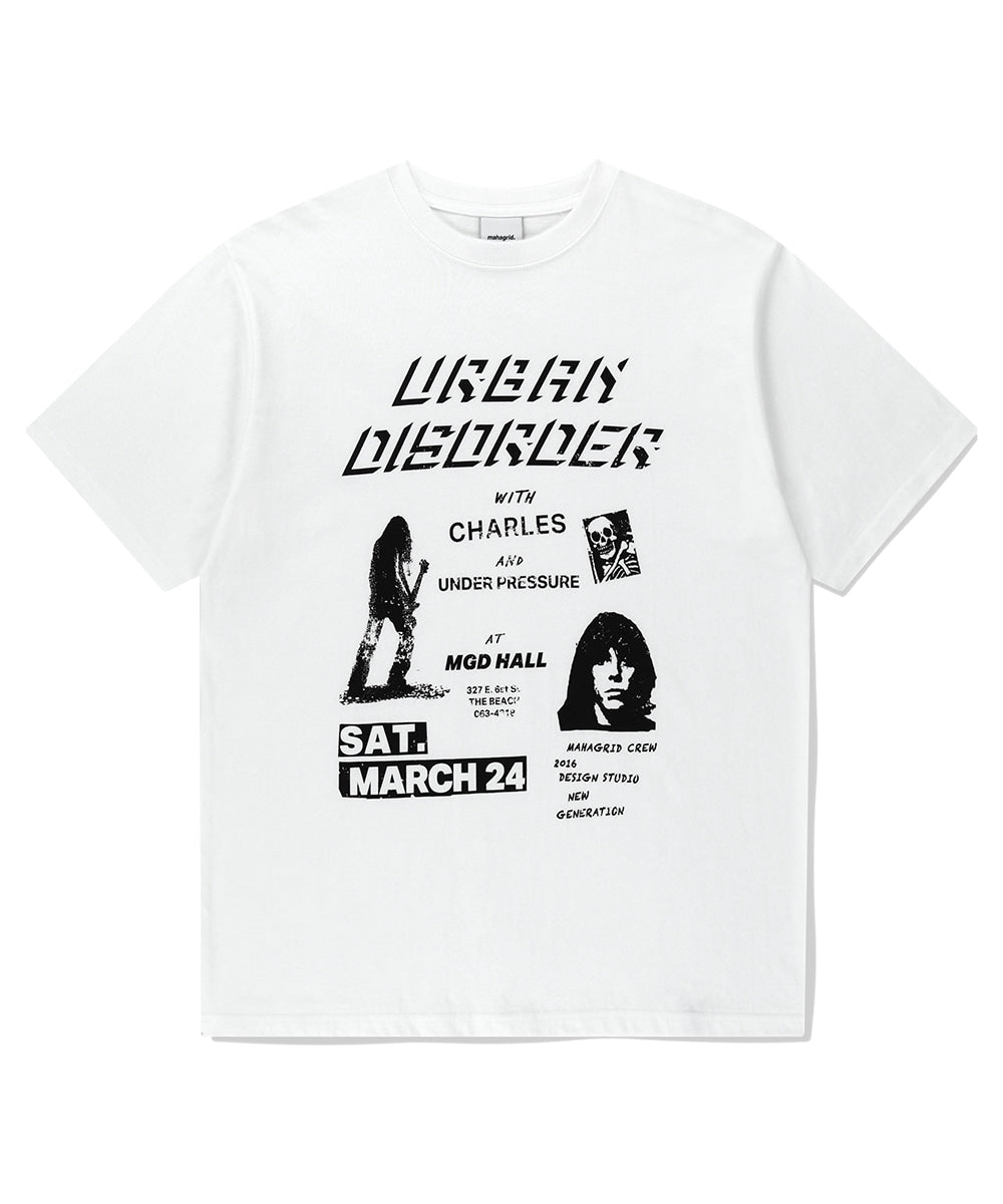 MAHAGRID URBAN DISORDER TEE[WHITE]