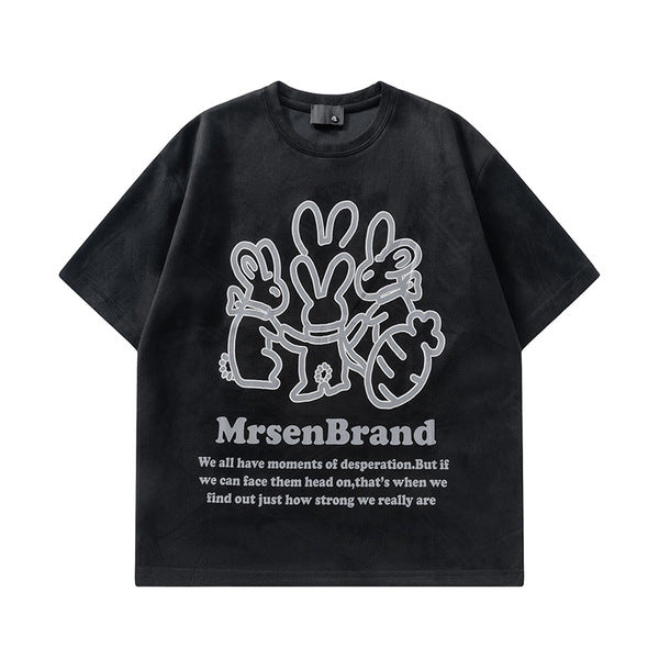 Gababa [High Demand] Unisex Rabbit Logo Short Sleeve T-shirt G74803