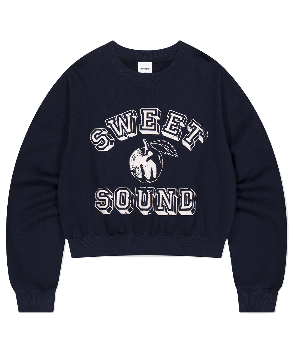MAHAGRID SWEET SOUND CROP SWEATSHIRT [NAVY]
