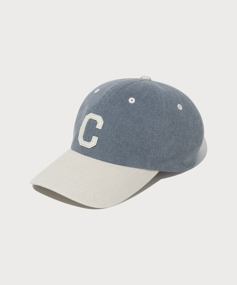 Covernat [Subin worn] C Logo Cozy Fit Washing Contrast Ball Cap Blue