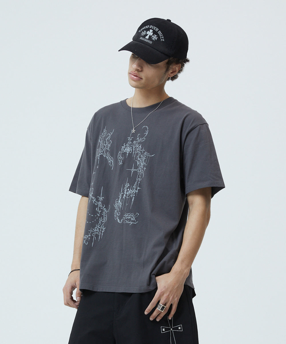 MAHAGRID HEART TATTOO TEE[CHARCOAL]