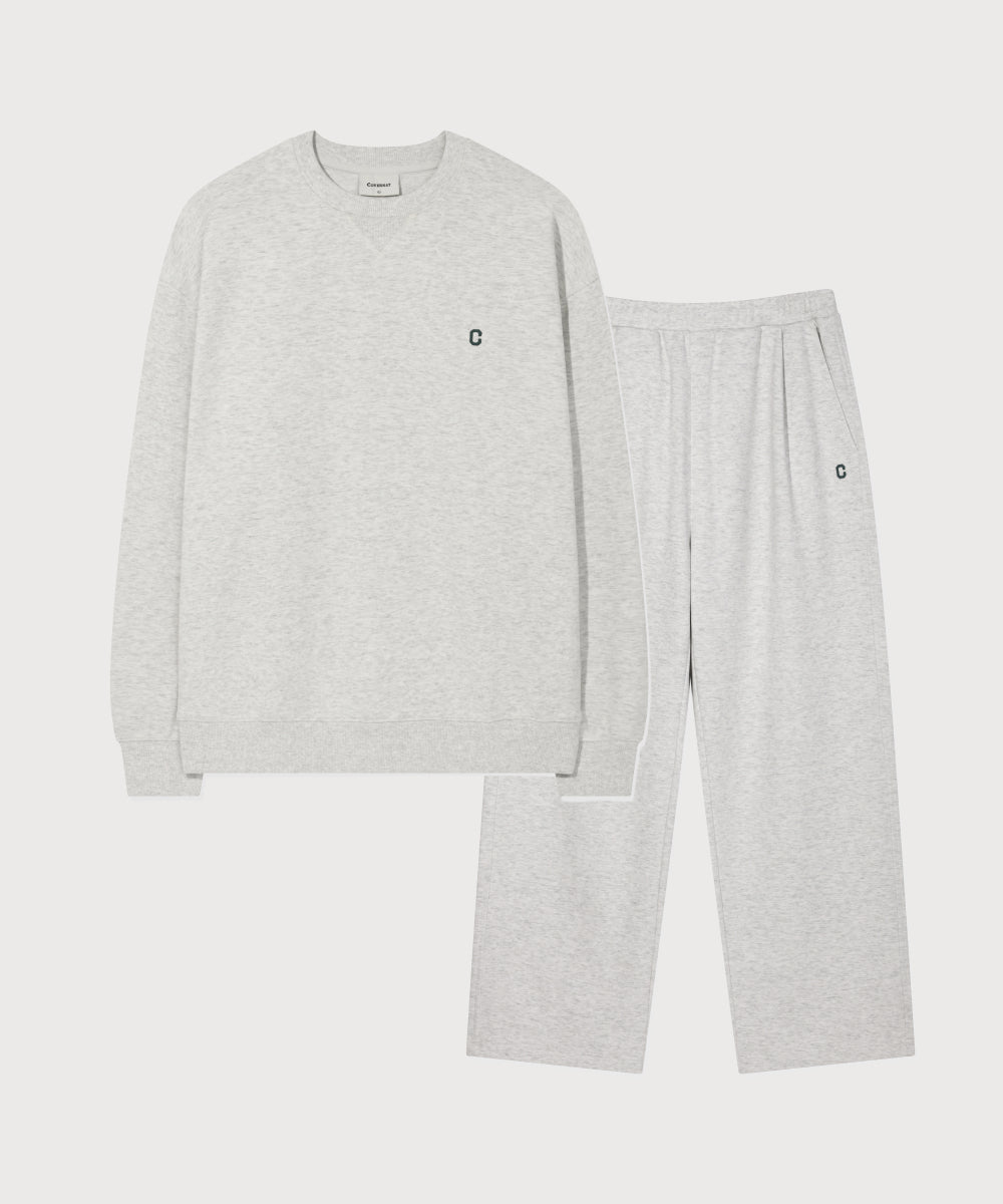 Covernat [SET] Small C Logo Sweatshirt Heather Grey