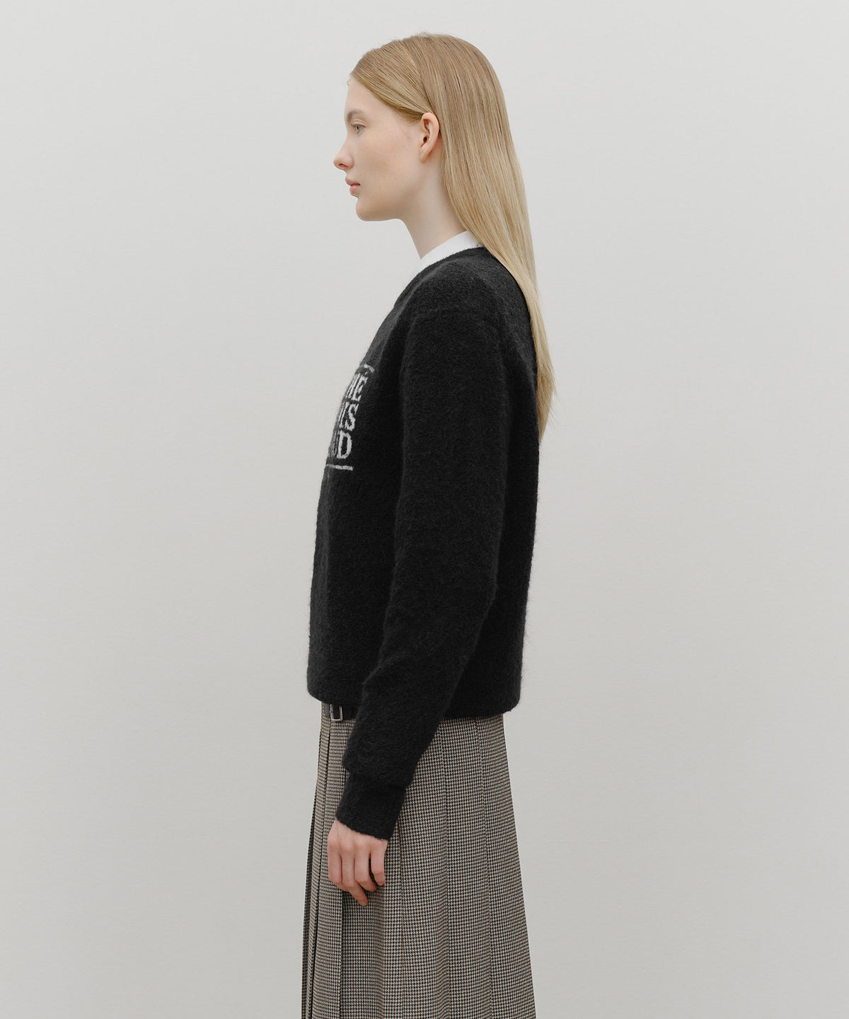 MARITHE BOUCLE CLASSIC LOGO KNIT PULLOVER black
