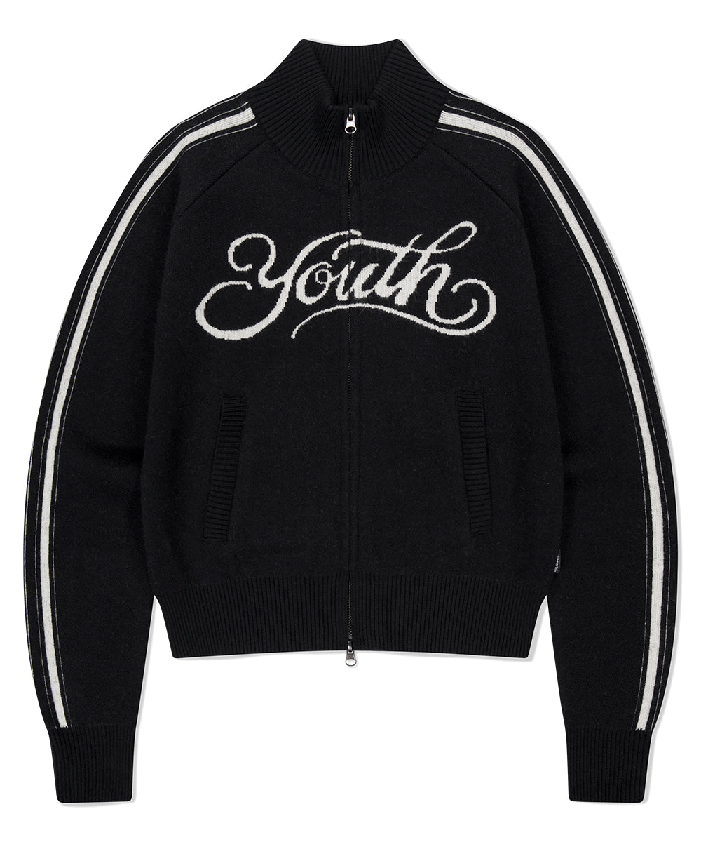 MAHAGRID YOUTH ZIP UP CARDIGAN [BLACK]