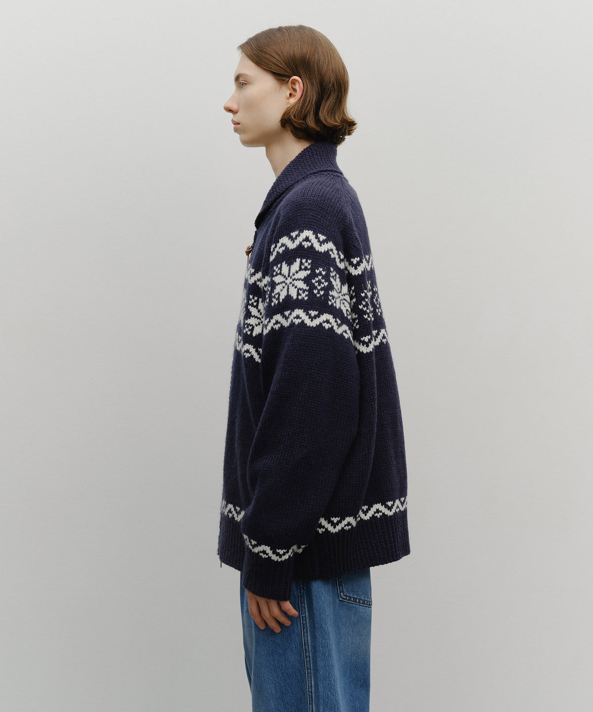 MARITHE NORDIC COWICHAN CARDIGAN navy