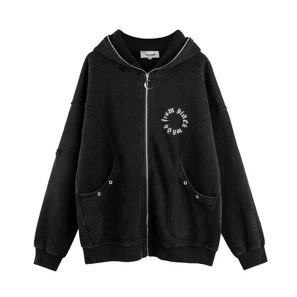 Gababa Unisex Clean Look Daily Hoodie Zip-up G77957