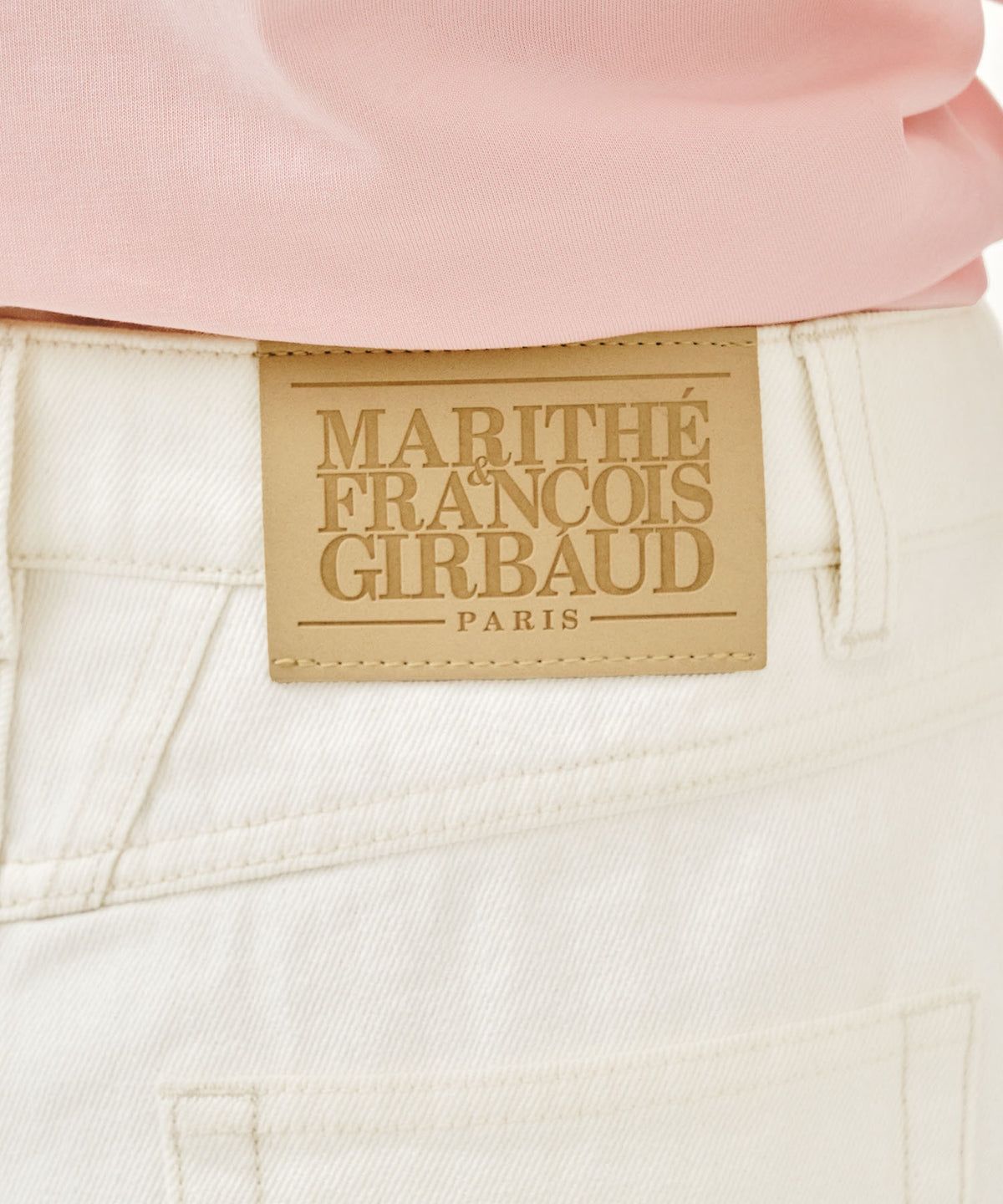 MARITHE W DENIM SHORTS ecru