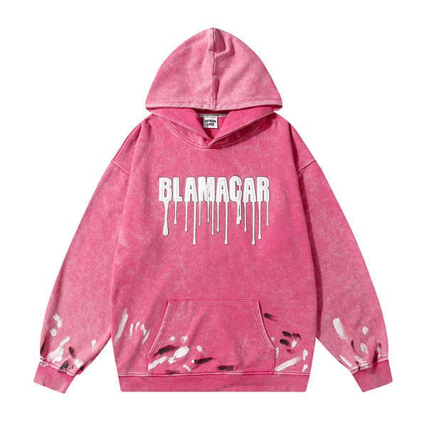 Gababa Unisex Drip Paint Style Overfit Hoodie G78007 (Plus Size S~XL)