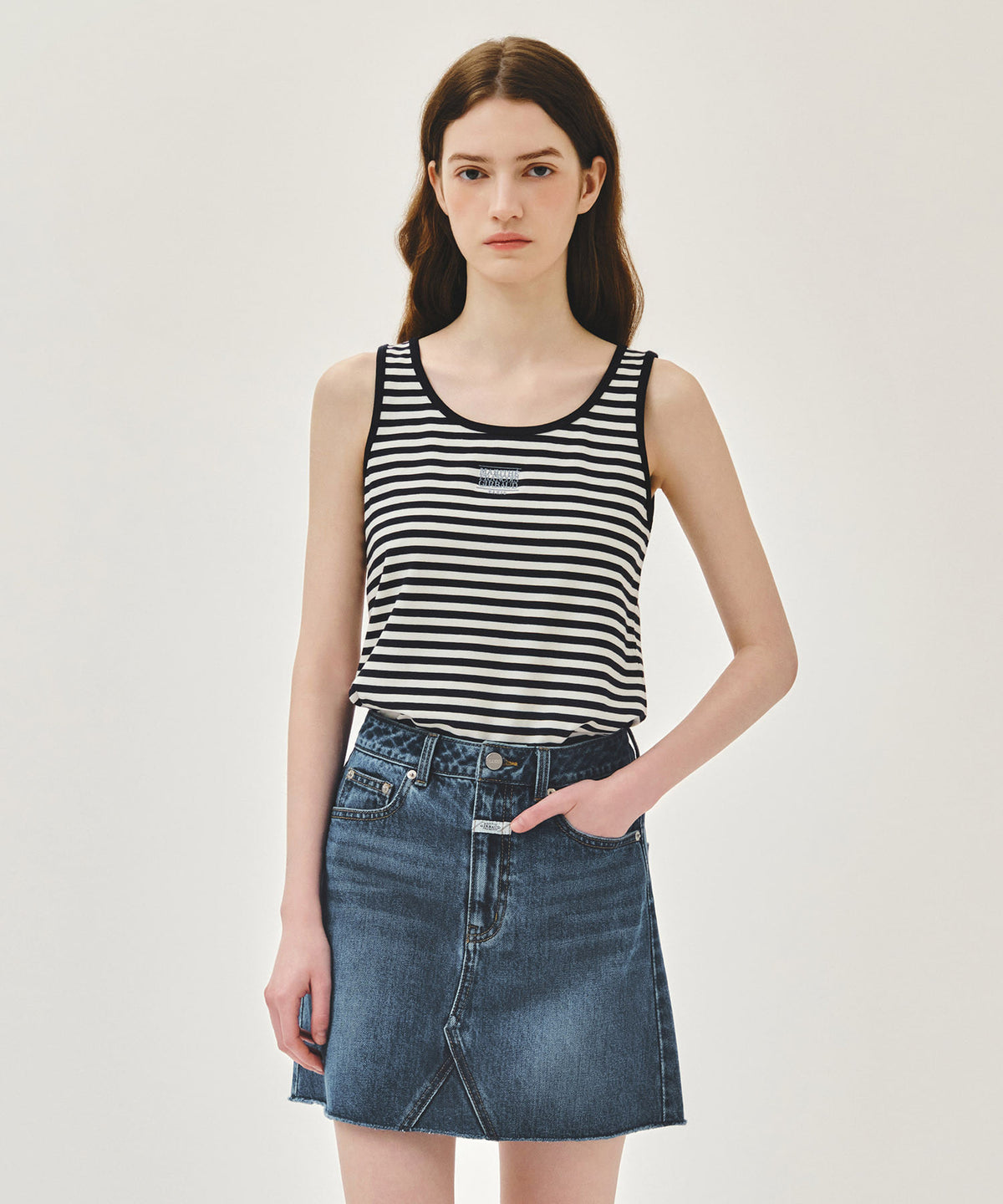 MARITHE W SMALL CLASSIC LOGO SLEEVELESS dark navy