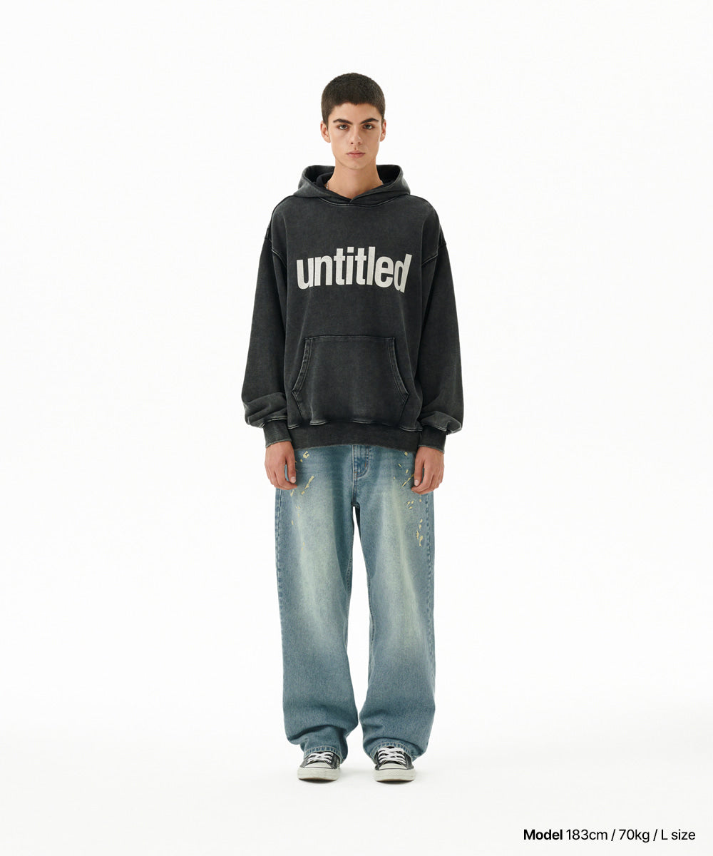 MAHAGRID FADED UNTITLED HOODIE[BLACK]