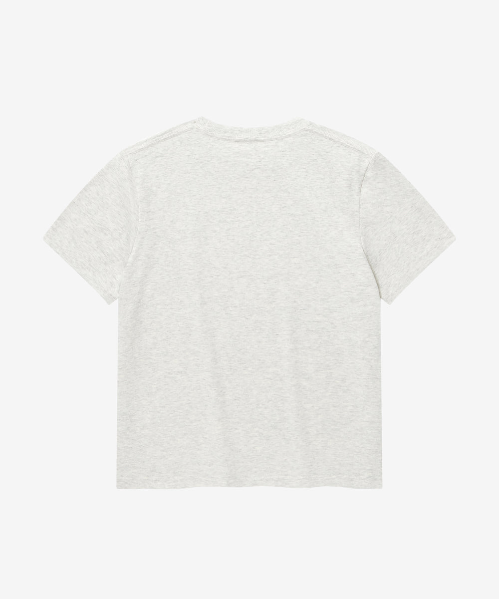 Covernat Women's Cool Cotton Small Clover Heart T-shirt Oatmeal