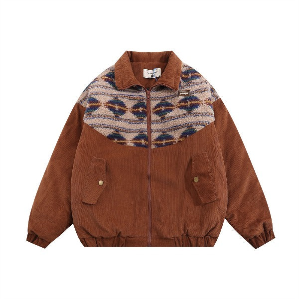 Gababa [High Demand] Unisex Vintage Collar Zip-up Jacket G78349