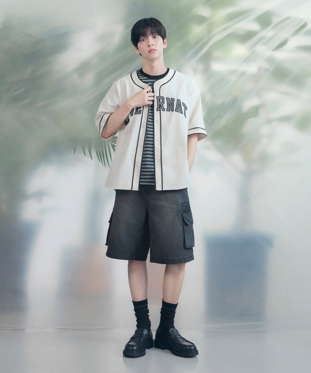 Covernat Worn by Subin Linsa Wide Cargo Denim Shorts Black