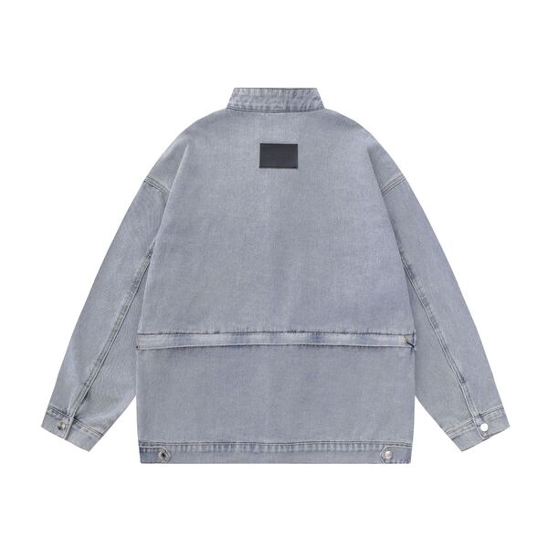 Gababa Henley Style Street Oversfit Denim Long-Sleeve Jacket G74905