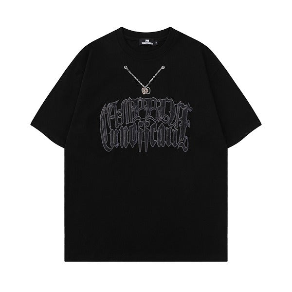 Gababa Unisex Retro Chain Point Oversized ShortSleeve T-shirt G77077 (Plus Size S~XL)