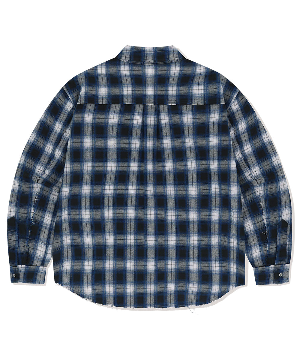 MAHAGRID RAW CUT OMBRE SHIRT [NAVY]