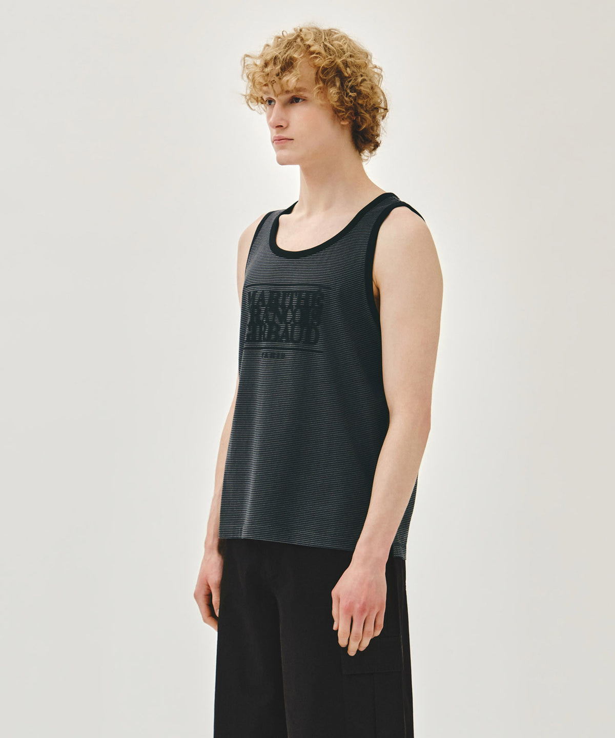 MARITHE SHADOW CLASSIC LOGO SLEEVELESS charcoal