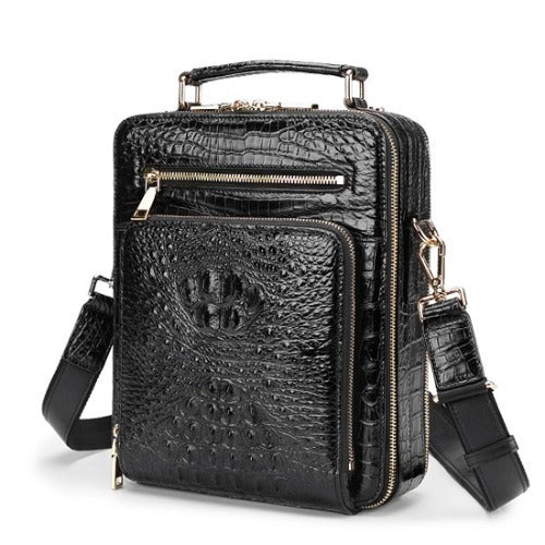 Bagstay [P1046] PADIO Genuine Crocodile Leather Wallet Men's Crossbody Tote Bag