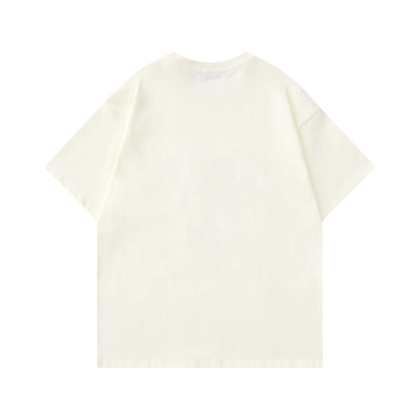 Gababa Unisex Stitch Flower Point Oversized Short-Sleeve T-shirt G77063 (Plus Size S~XL)