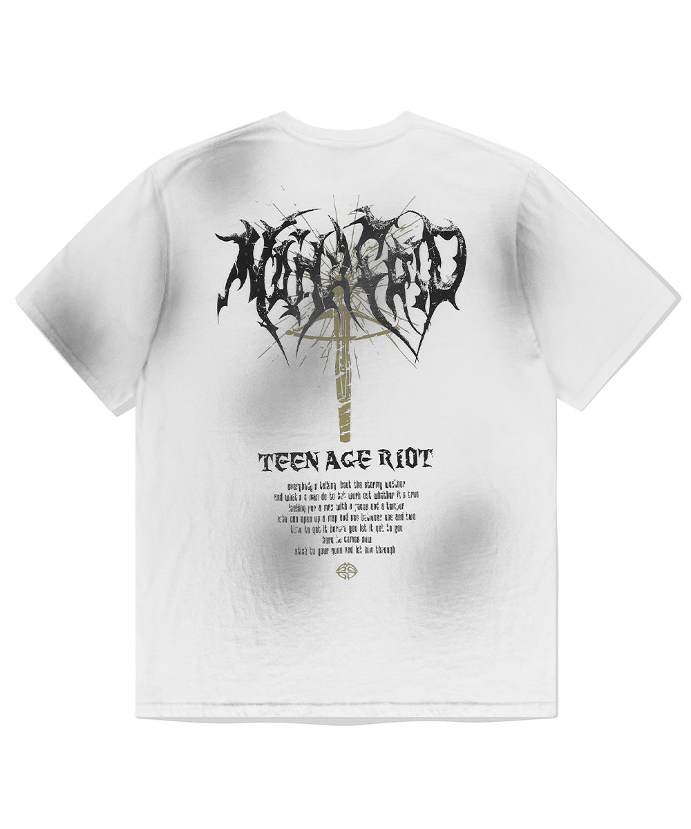 MAHAGRID TEEN AGE RIOT WASHED TEE [WHITE]
