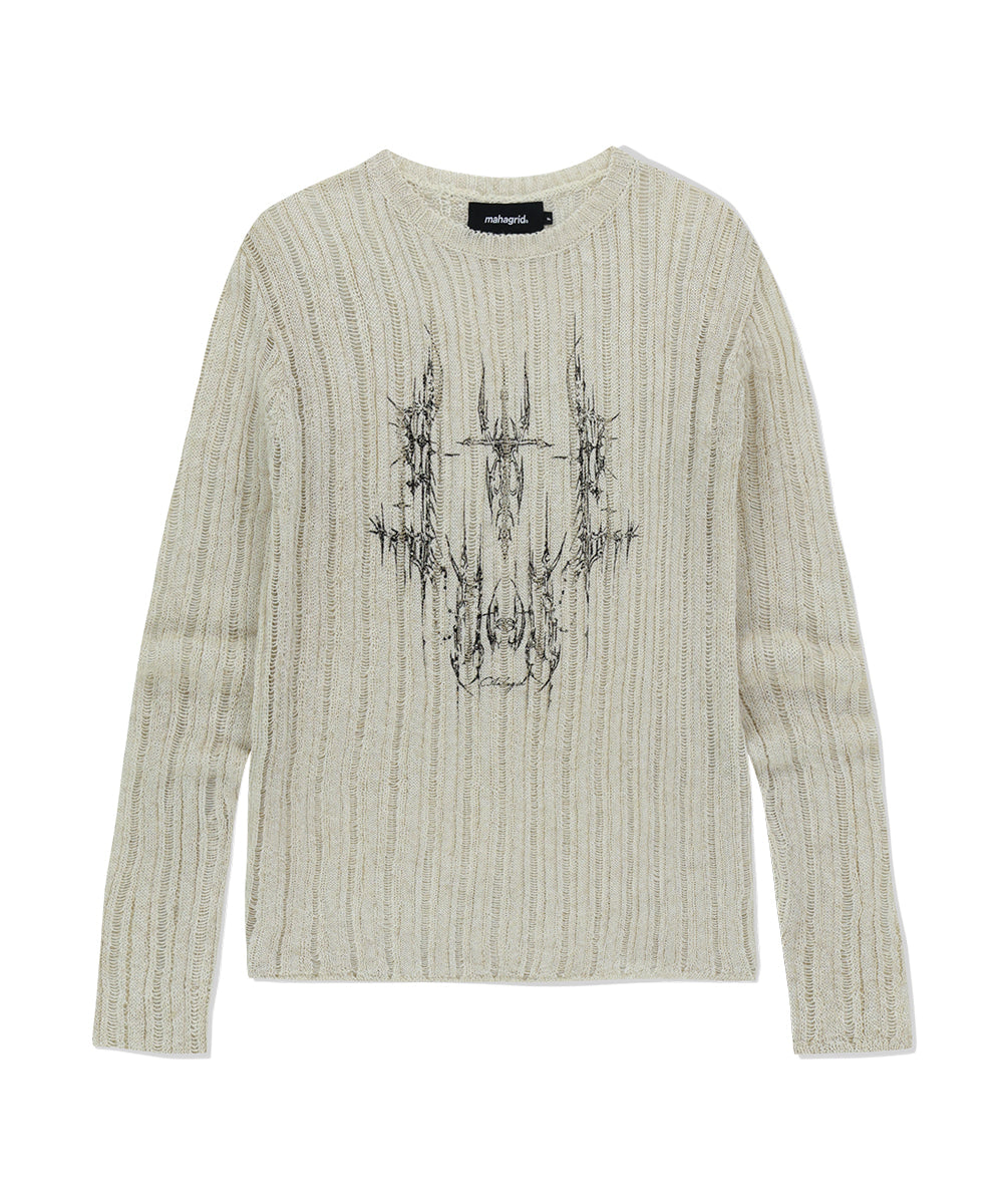 MAHAGRID TATTOO CROCHET KNIT [OATMEAL]